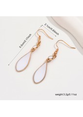 White jewelry,White Color Teardrop-shaped Alloy Detail Earrings
