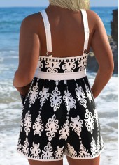 Black swimwear,Tribal swimwear,ROTITA Black Tribal Print One Piece Swimwear