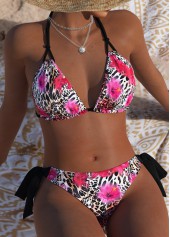 ensemble bikini taille moyenne léopard noir rotita