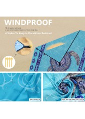 Blue accessories,Animal Print accessories,Marine Life Print Blue Beach Blanket