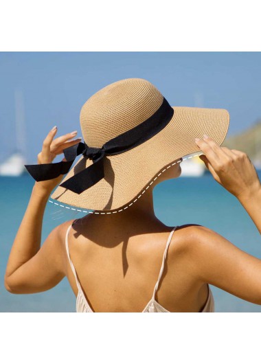 Light Camel accessories,Contrast Color accessories,Light Camel Color Wide Brim Hat