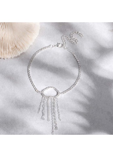 Silver jewelry,Silver Color Jellyfish Alloy Detail Anklet