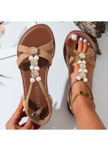 Light Camel shoes,Contrast Color shoes,Light Camel Rubber Peep Toe Falt