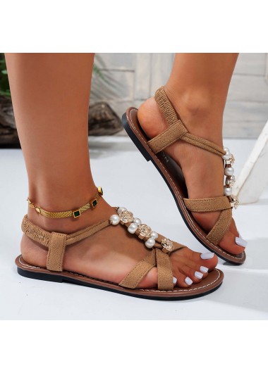 Light Camel shoes,Contrast Color shoes,Light Camel Rubber Peep Toe Falt