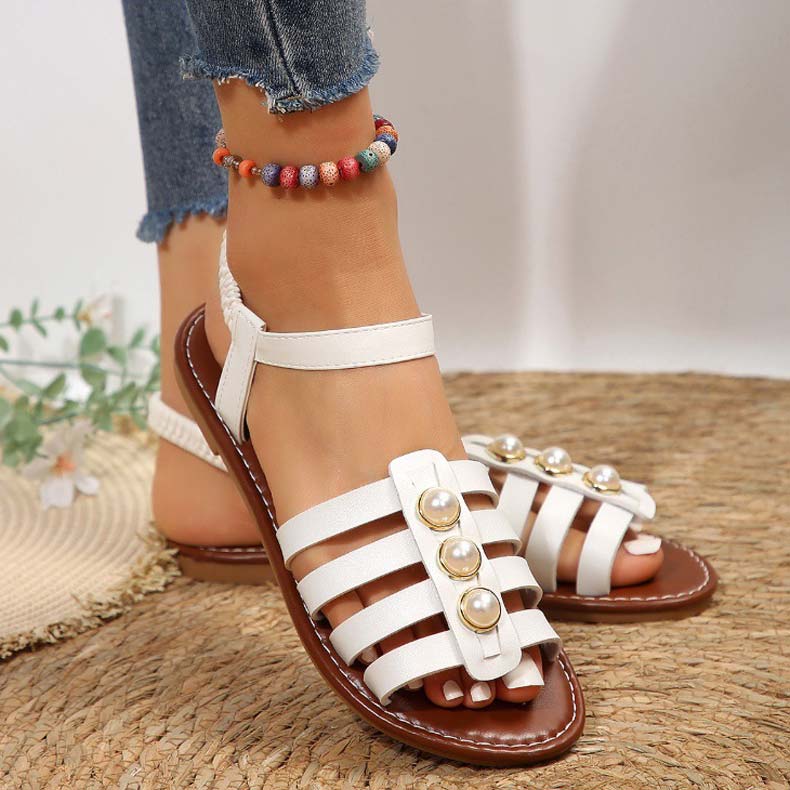 White shoes,Contrast Color shoes,White Faux Leather Peep Toe Falt