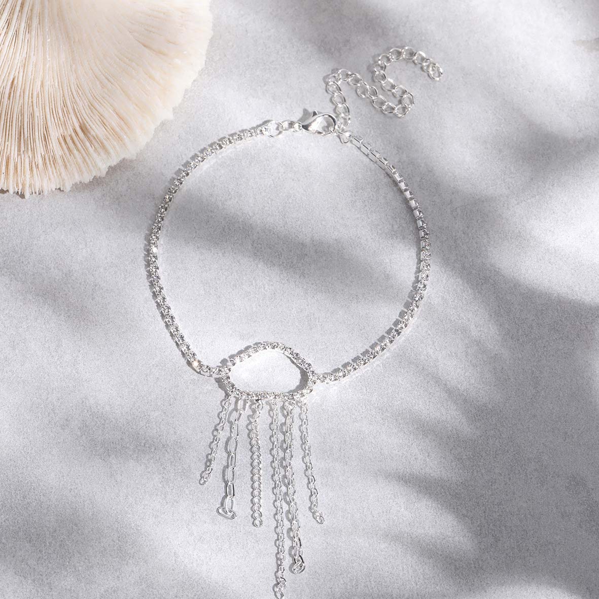 Silver jewelry,Silver Color Jellyfish Alloy Detail Anklet