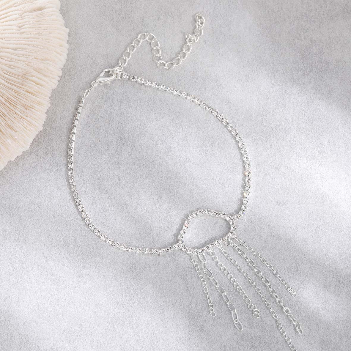 Silver jewelry,Silver Color Jellyfish Alloy Detail Anklet
