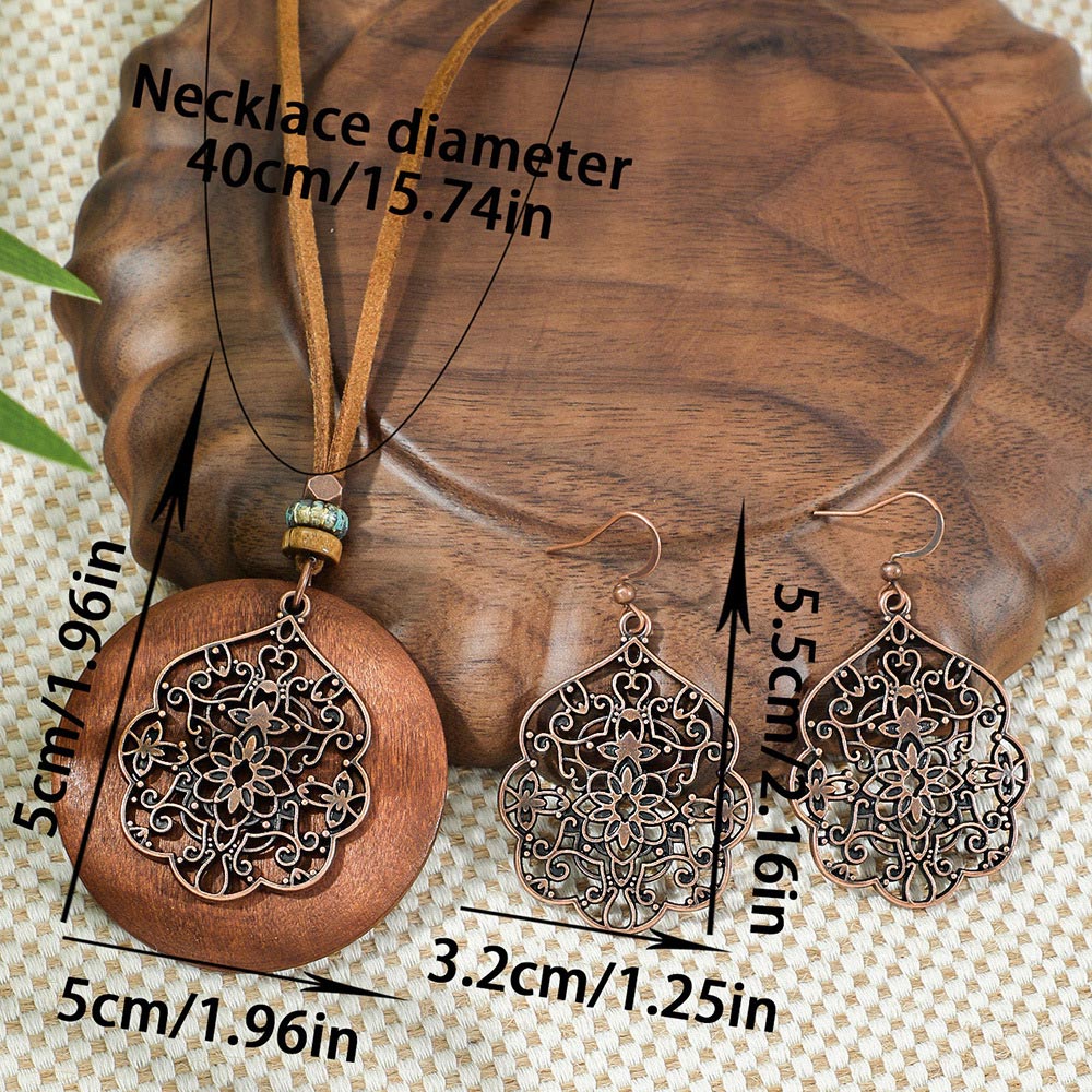 Dark Coffee jewelry,Tribal jewelry,Dark Coffee Alloy Earrings and Necklace