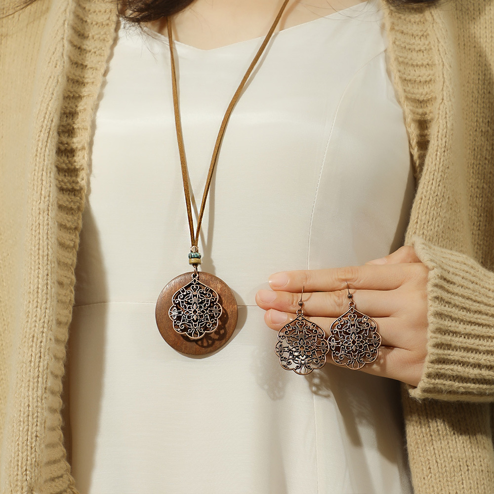 Dark Coffee jewelry,Tribal jewelry,Dark Coffee Alloy Earrings and Necklace