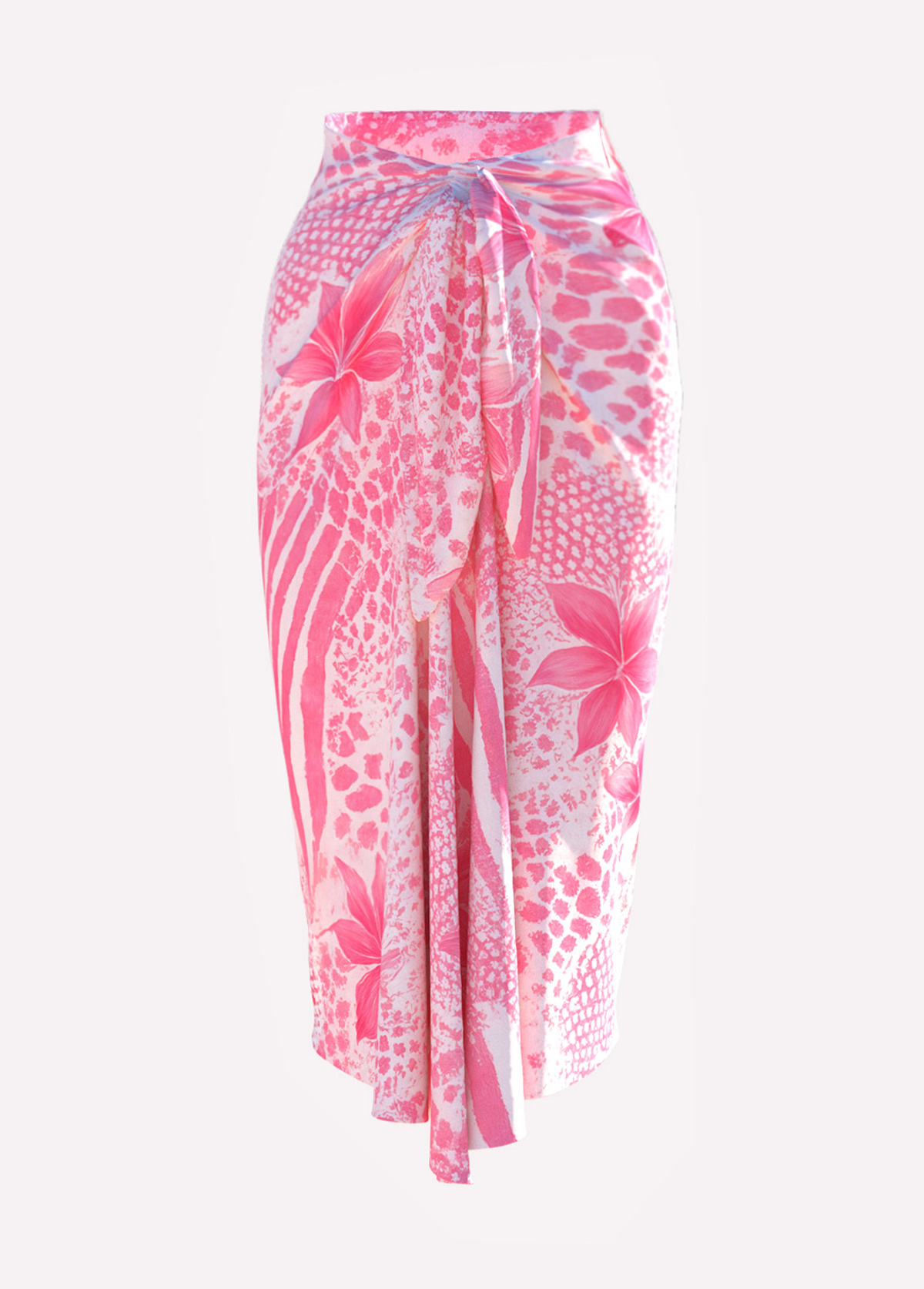 Pink swimwear,Floral swimwear,Plants swimwear,ROTITA Pink Floral Print One Piece Swimwear and Skirt