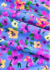 Purple swimwear,Ditsy Floral swimwear,ROTITA Smocked Purple Ditsy Floral Print High Waisted Tankini Set