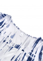 White tops,Tie Dye tops,ROTITA Tie Dye Print White Square Neck T Shirt