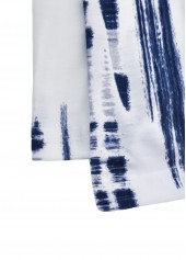 White tops,Tie Dye tops,ROTITA Tie Dye Print White Square Neck T Shirt