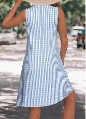 Light Blue dresses,Plain Color dresses,Everyday dresses,Casual dresses,ROTITA Light Blue Short A Line V Neck Sleeveless Dress