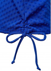 Royal Blue swimwear,Plants swimwear,ROTITA Royal Blue Tropical Plants Print Mid Waisted Tankini Set