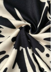 Black dresses,Plants dresses,Everyday dresses,Casual dresses,ROTITA Leaf Print Black Short Round Neck Sleeveless Dress