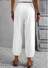 White bottoms,Heart bottoms,Heart Print White Jogger Elastic Waist High Waisted Pants