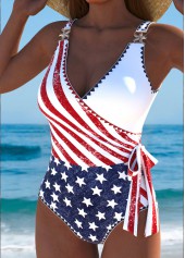 Multi Color swimwear,Flag swimwear,ROTITA American Flag Multi Color One Piece Swimwear