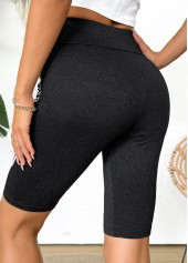 Black bottoms,Heart bottoms,Heart Print Black High Waisted Elastic Waist Short Leggings