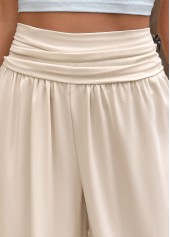 Skin Color bottoms,Plain Color bottoms,Skin Color Jogger Elastic Waist High Waisted Pants