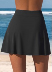 jupe-pantalon fendue patchwork taille haute noire Rotita