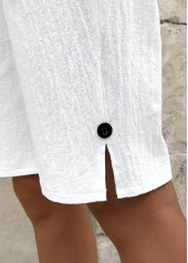White bottoms,Plain Color bottoms,White Elastic Waist High Waisted Pants