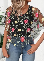 Black tops,Plain Color tops,ROTITA Black Scoop Neck Short Sleeve T Shirt