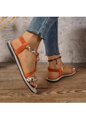 Orange shoes,Tribal shoes,Tribal Print Orange Falt Round Toe Sandals