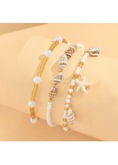 Raw white jewelry,Shell Raw White Seed Beads Anklets