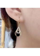 Black Teardrop Geometric Alloy Hollow Earrings