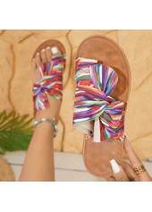 Graffiti Print Multi Color Falt Toe Post