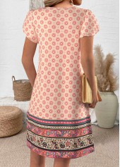 Multi Color dresses,Plants dresses,Floral dresses,Everyday dresses,Casual dresses,ROTITA Random Floral Print Multi Color Short Split Neck Dress