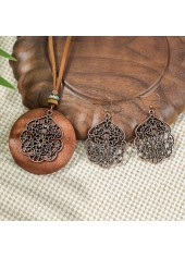 Dark Coffee jewelry,Tribal jewelry,Dark Coffee Alloy Earrings and Necklace