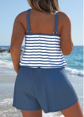 Dusty Blue swimwear,Striped swimwear,Geometric swimwear,ROTITA Dusty Blue Striped One Piece Swimwear