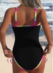 Black swimwear,Ombre swimwear,ROTITA Black Ombre Ruched One Piece Swimwear