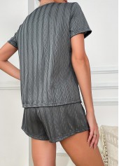 Dark Grey Marl loungewear,Plain Color loungewear,Dark Grey Marl Round Neck Lounge Top and Shorts