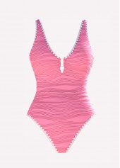 Pink swimwear,Floral swimwear,Plants swimwear,ROTITA Pink Floral Print One Piece Swimwear and Skirt