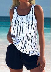 ensemble tankini taille moyenne à imprimé tie dye bleu marine rotita