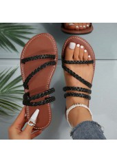 schwarze Peeptoe-Sandalen