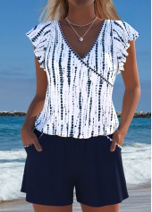 Rotita – Einteiliger Badeanzug mit Batikmuster in Marineblau