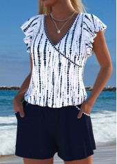 Navy swimwear,Tie Dye swimwear,ROTITA Navy Tie Dye Print One Piece Swimwear