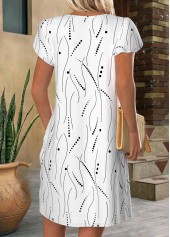 White dresses,Other dresses,Everyday dresses,Casual dresses,ROTITA White Button Short Asymmetrical Neck Dress