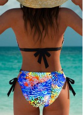 Blue swimwear,Animal Print swimwear,ROTITA Blue Animal Print Low Waisted Bikini Set