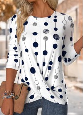 t-shirt col rond multicolore à imprimé géométrique rotita