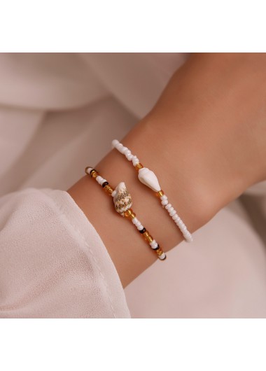 Beige jewelry,Beige Color Shell Geometric Detail Bracelet
