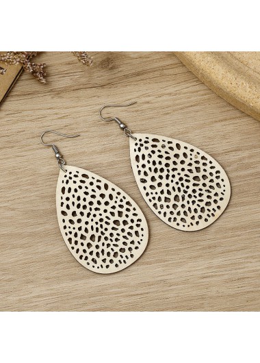 Light Camel jewelry,Droplet Light Camel Faux Leather Earrings