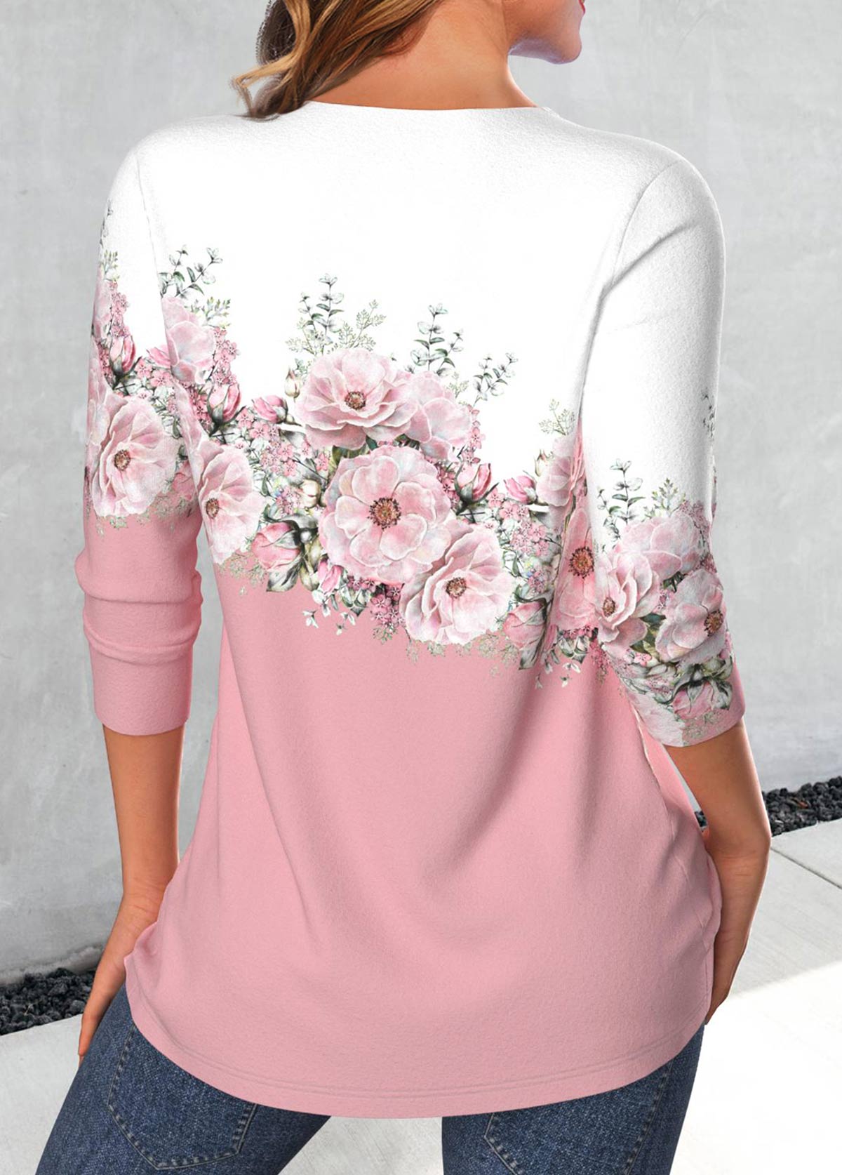 Pink plus size,White plus size,Floral plus size,Plants plus size,ROTITA Valentine's Day Plus Size Criss Cross Pink T Shirt