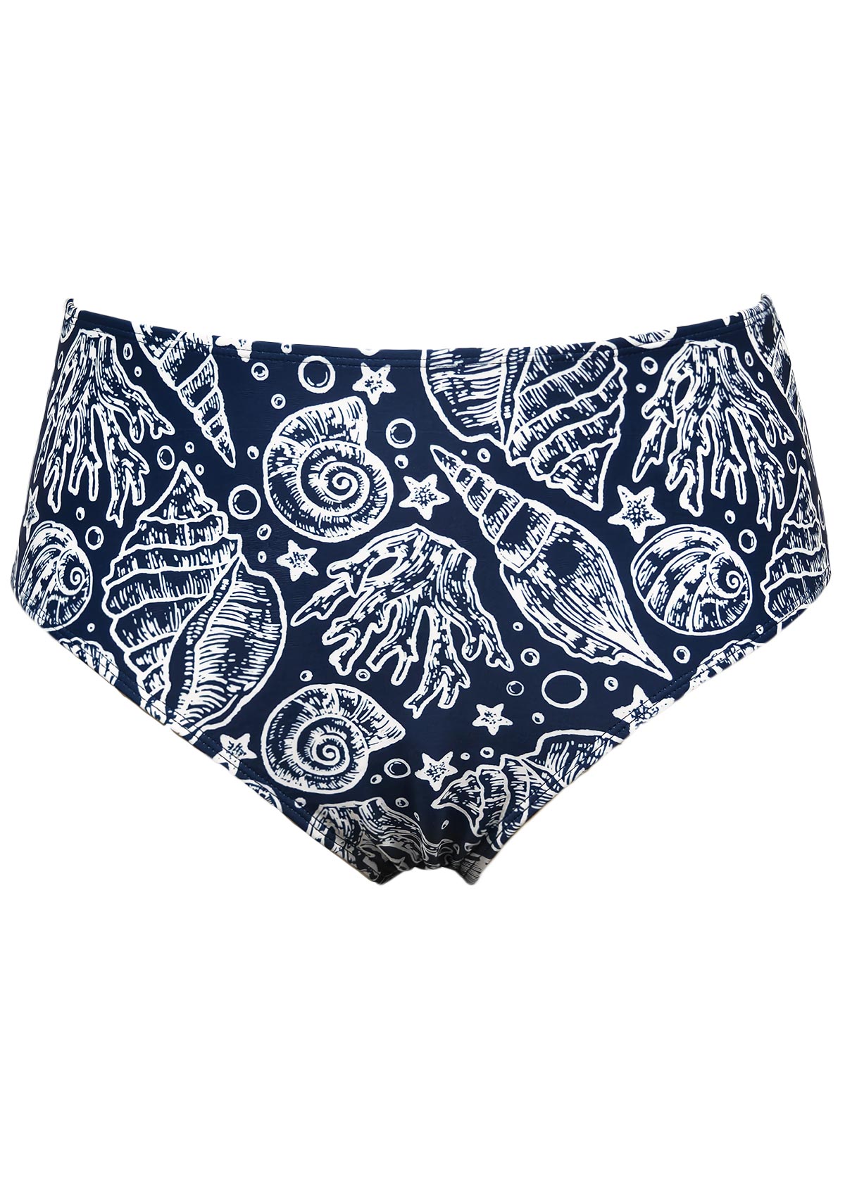 Navy swimwear,Animal Print swimwear,ROTITA Contrast Binding Navy Marine Life Print Tankini Set