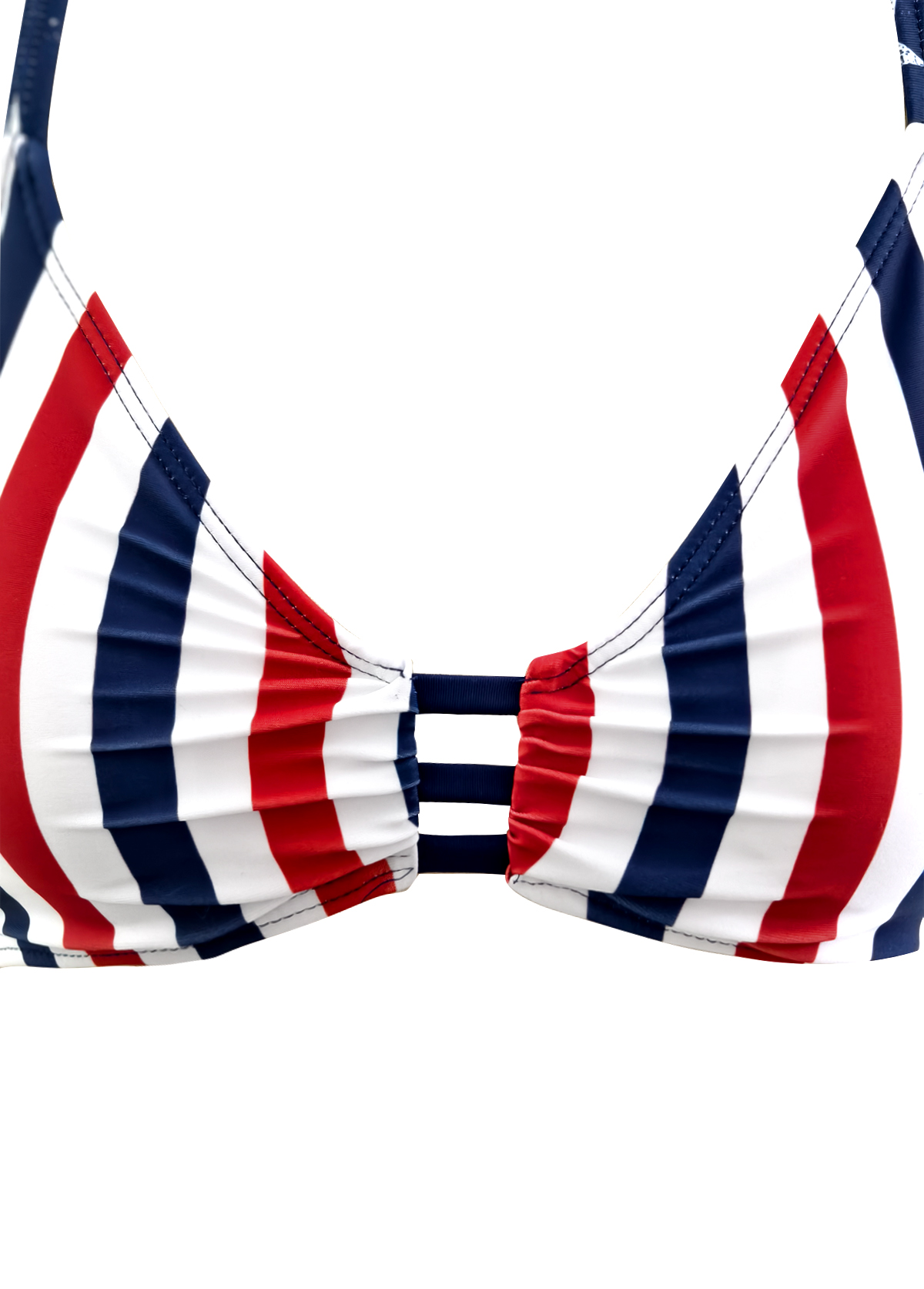 Navy swimwear,Flag swimwear,ROTITA Navy American Flag Print Mid Waisted Bikini Set