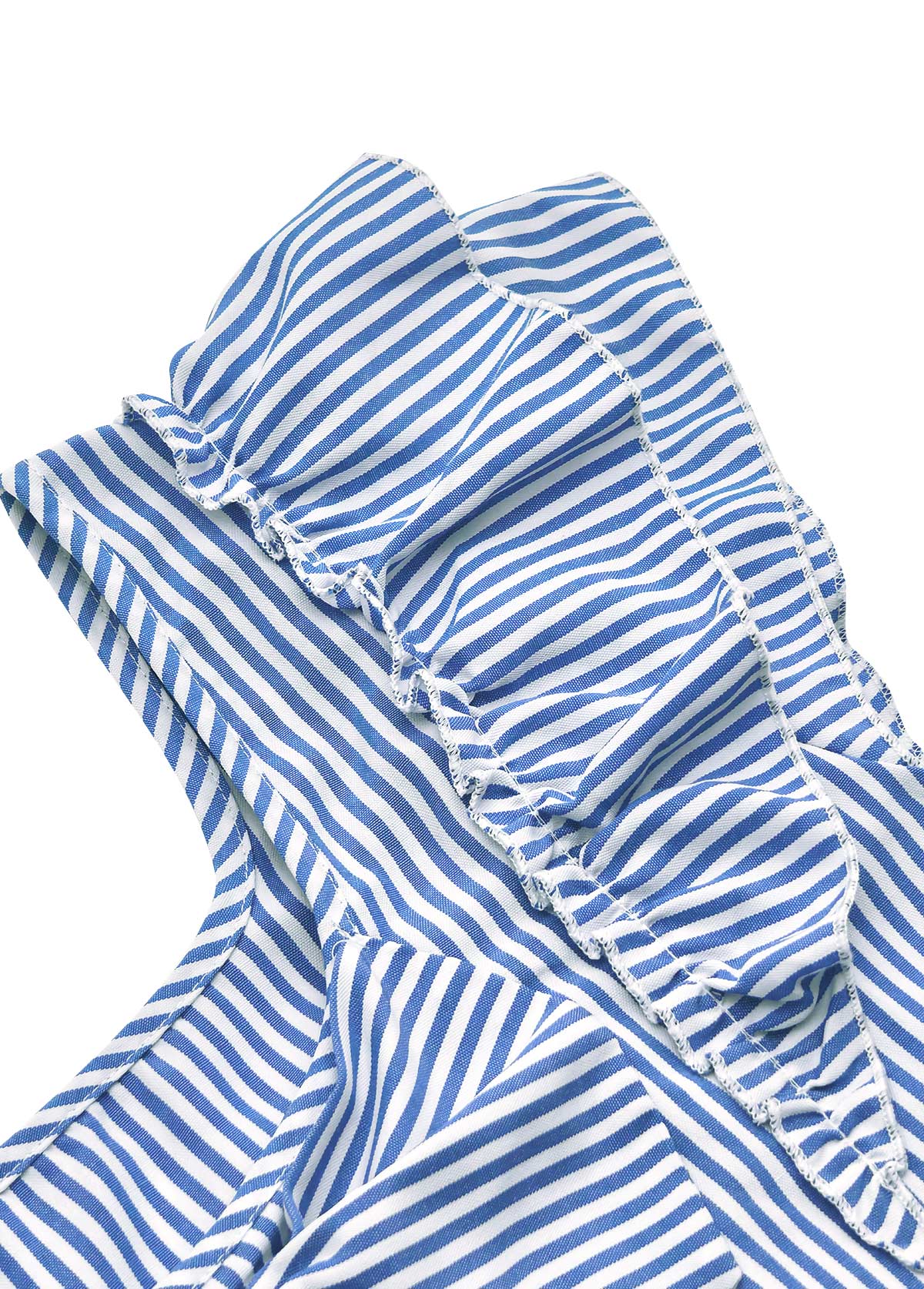 Blue tops,Striped tops,Geometric tops,ROTITA Striped Blue Square Neck Short Sleeve T Shirt